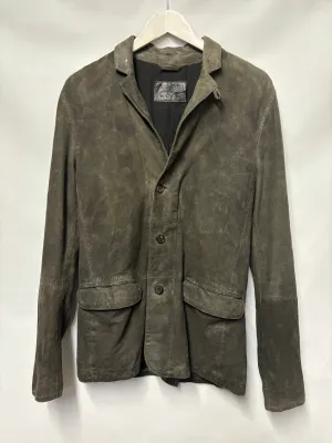 AllSaints Grey Brown Suede Jacket XS