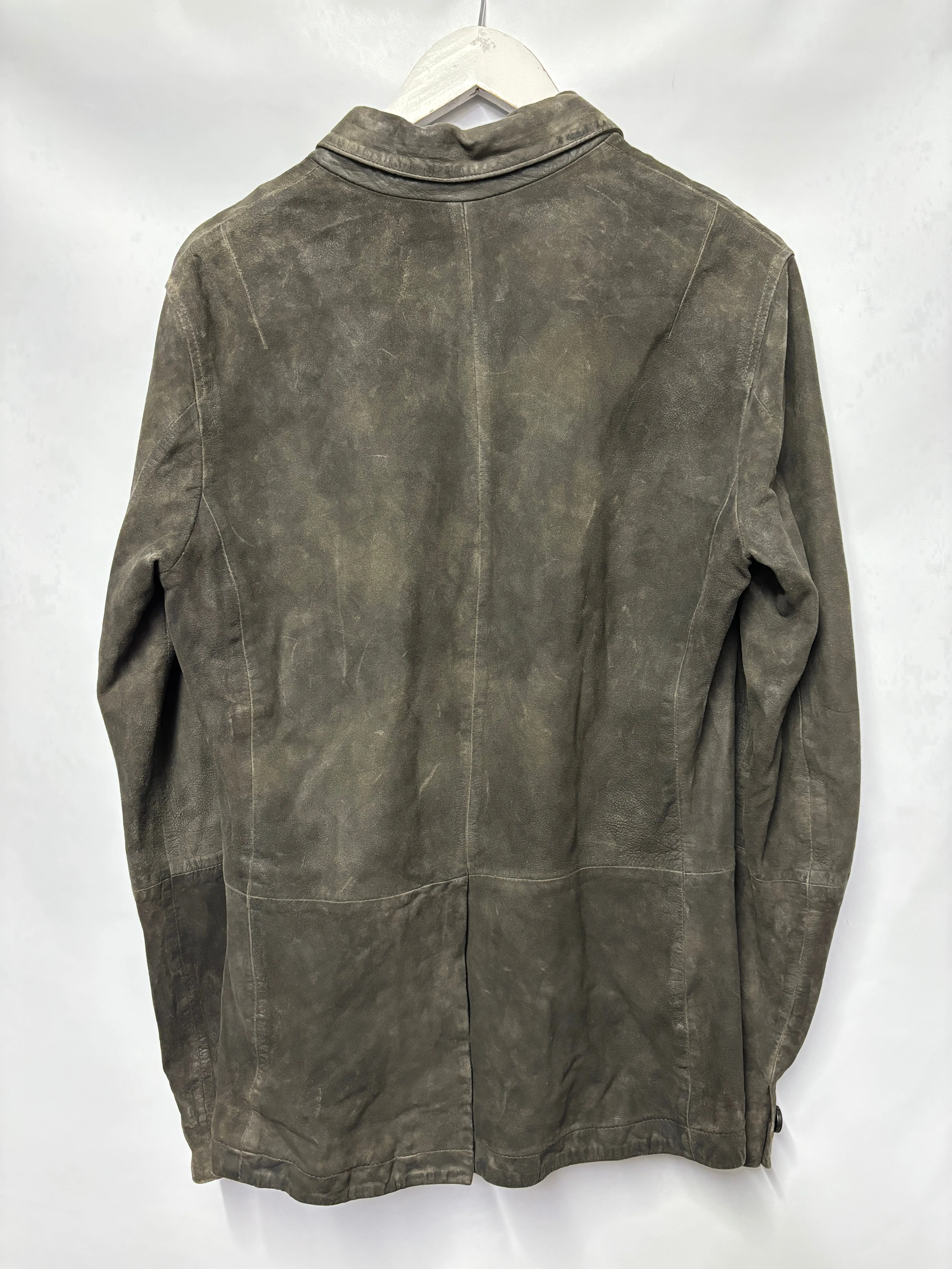 AllSaints Grey Brown Suede Jacket XS