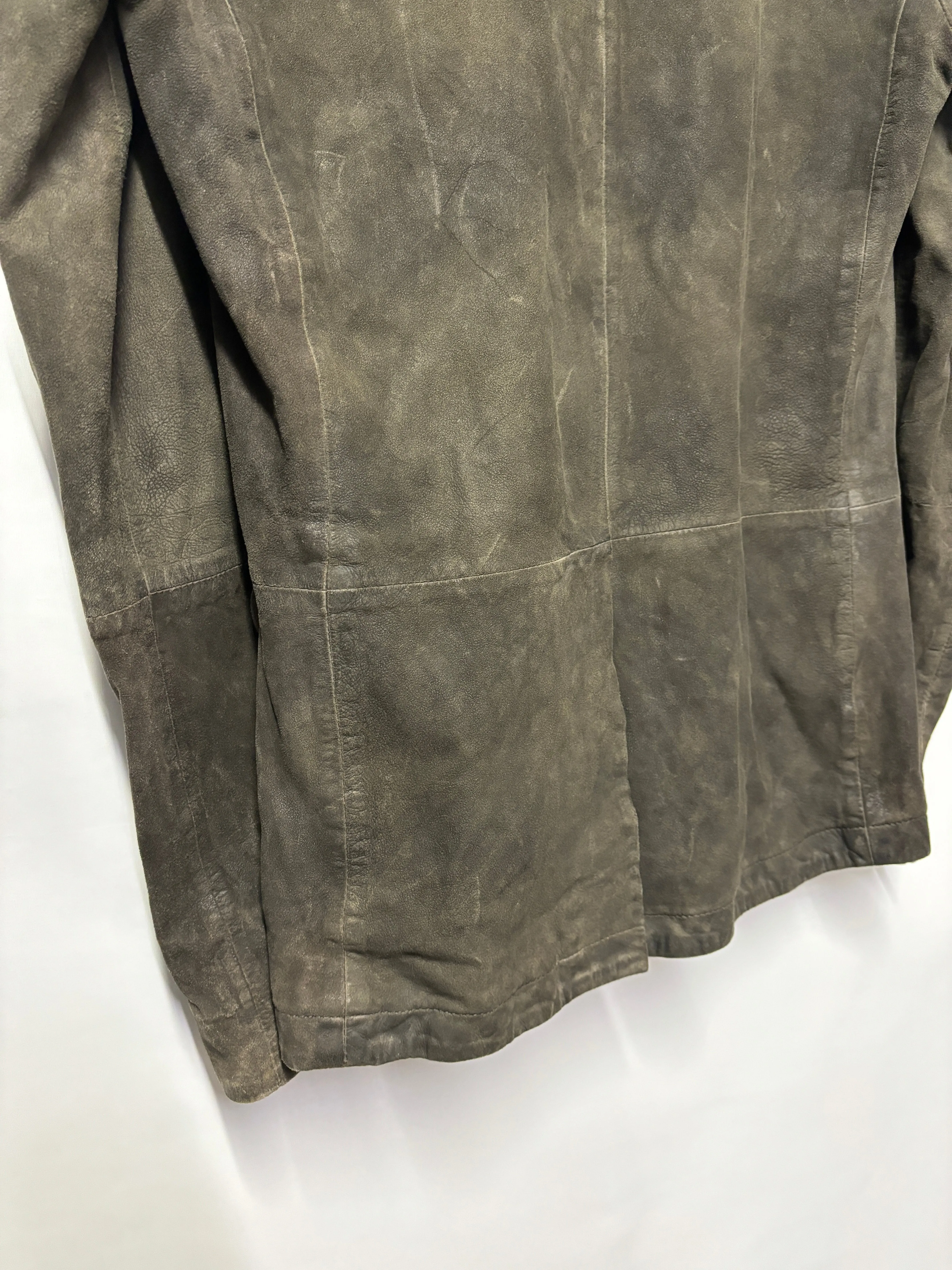AllSaints Grey Brown Suede Jacket XS