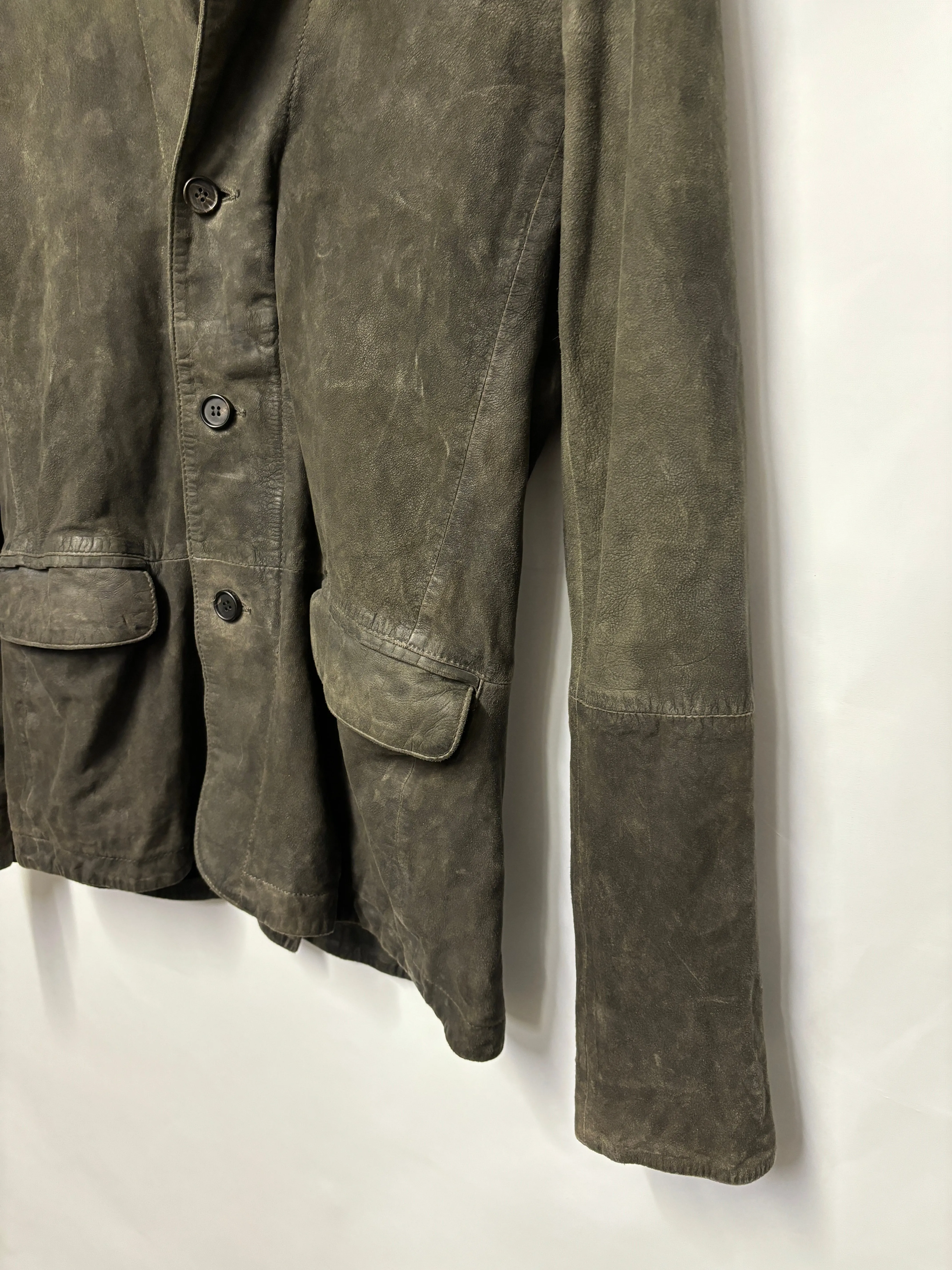 AllSaints Grey Brown Suede Jacket XS