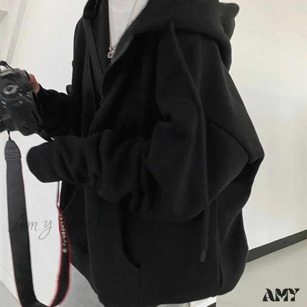 Amy Fashion - Korean Version Oversized Solid Color Hoodies