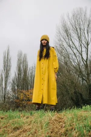 Aralia Organic Cotton Poplin Dress in Chartreuse
