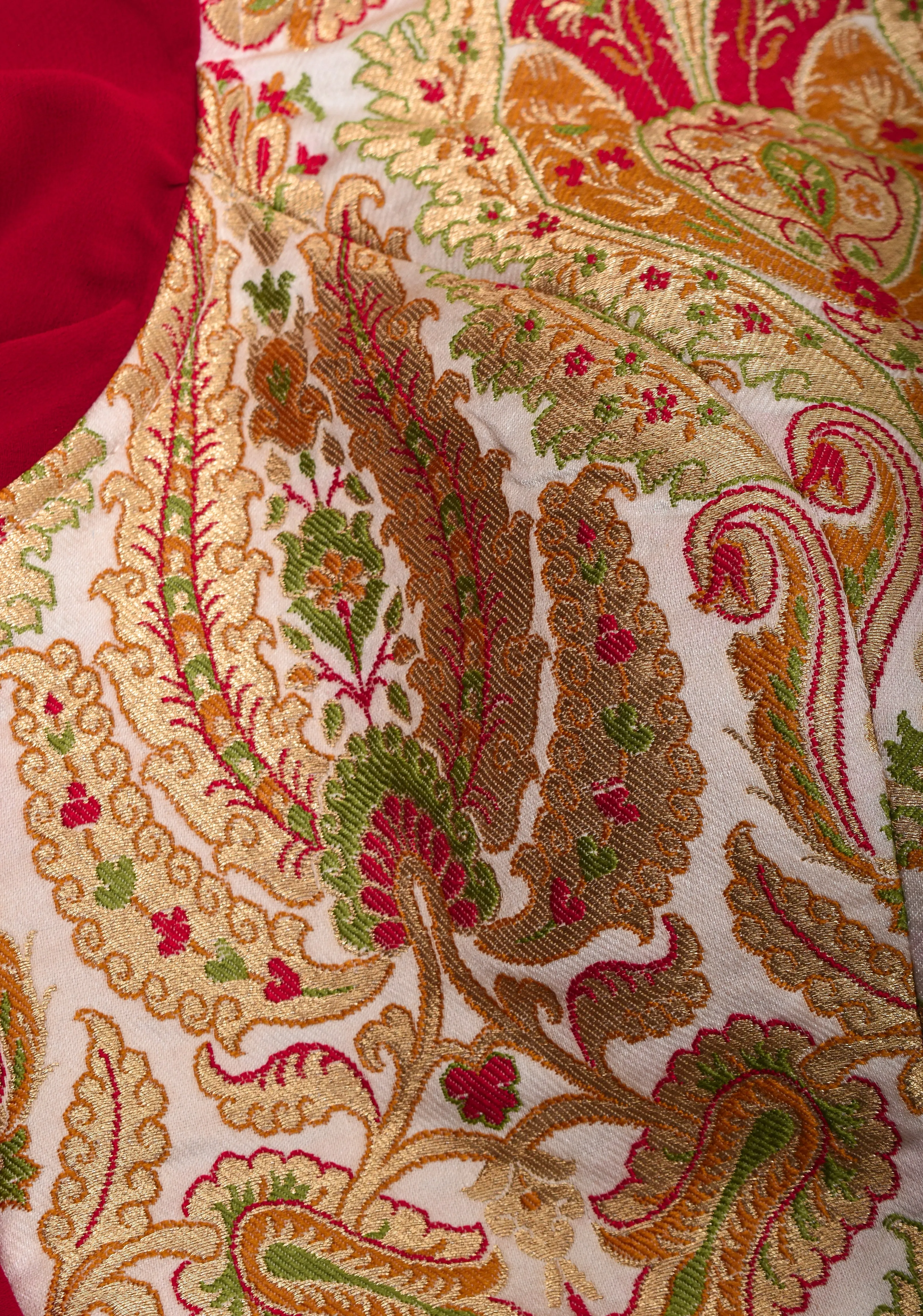 Banarasi multicolour brocade with side frills in georgette