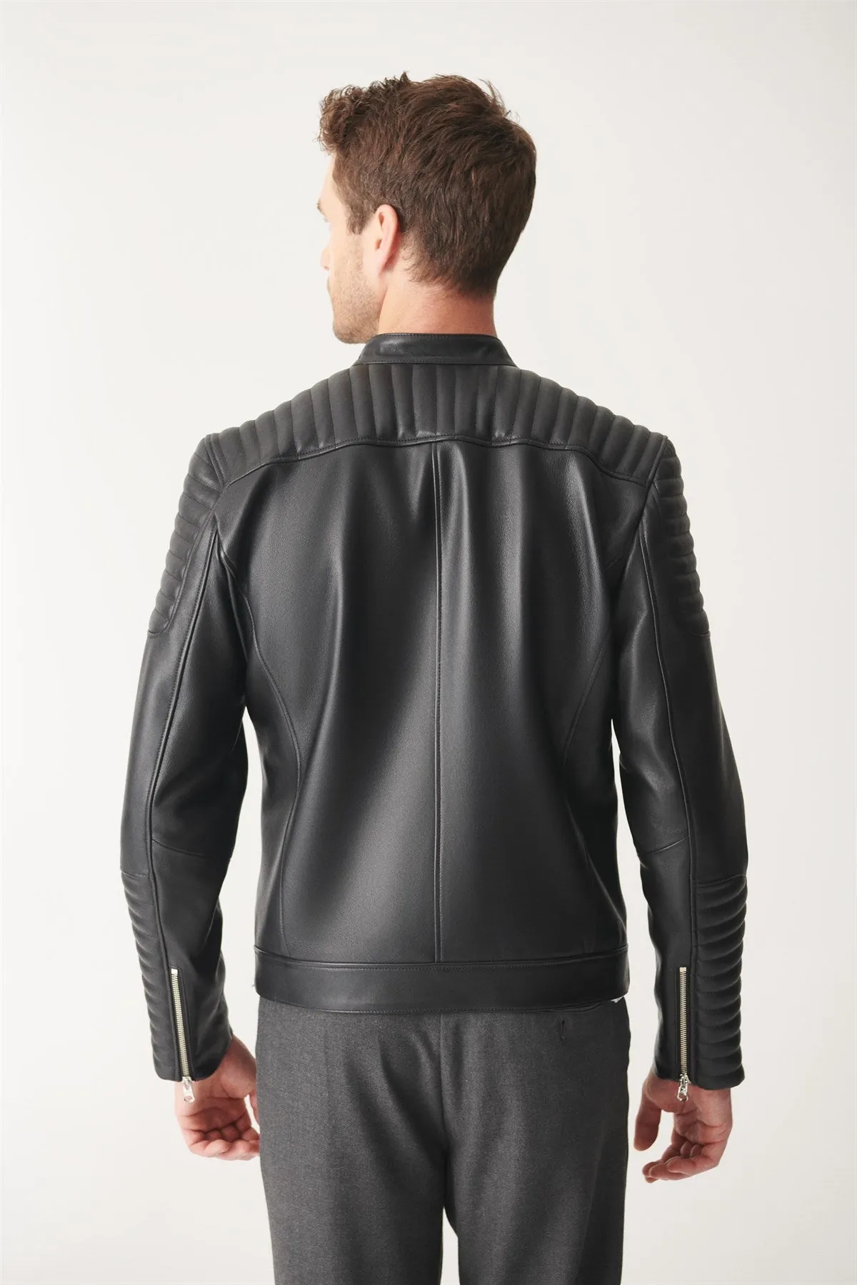 Black Biker Leather Jacket BY The Jacket Seller | Stylish Black Biker Jacket