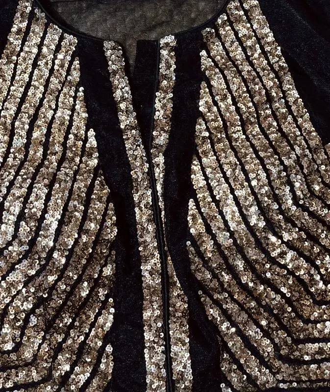 Black Blouse with Sequence Embroidery