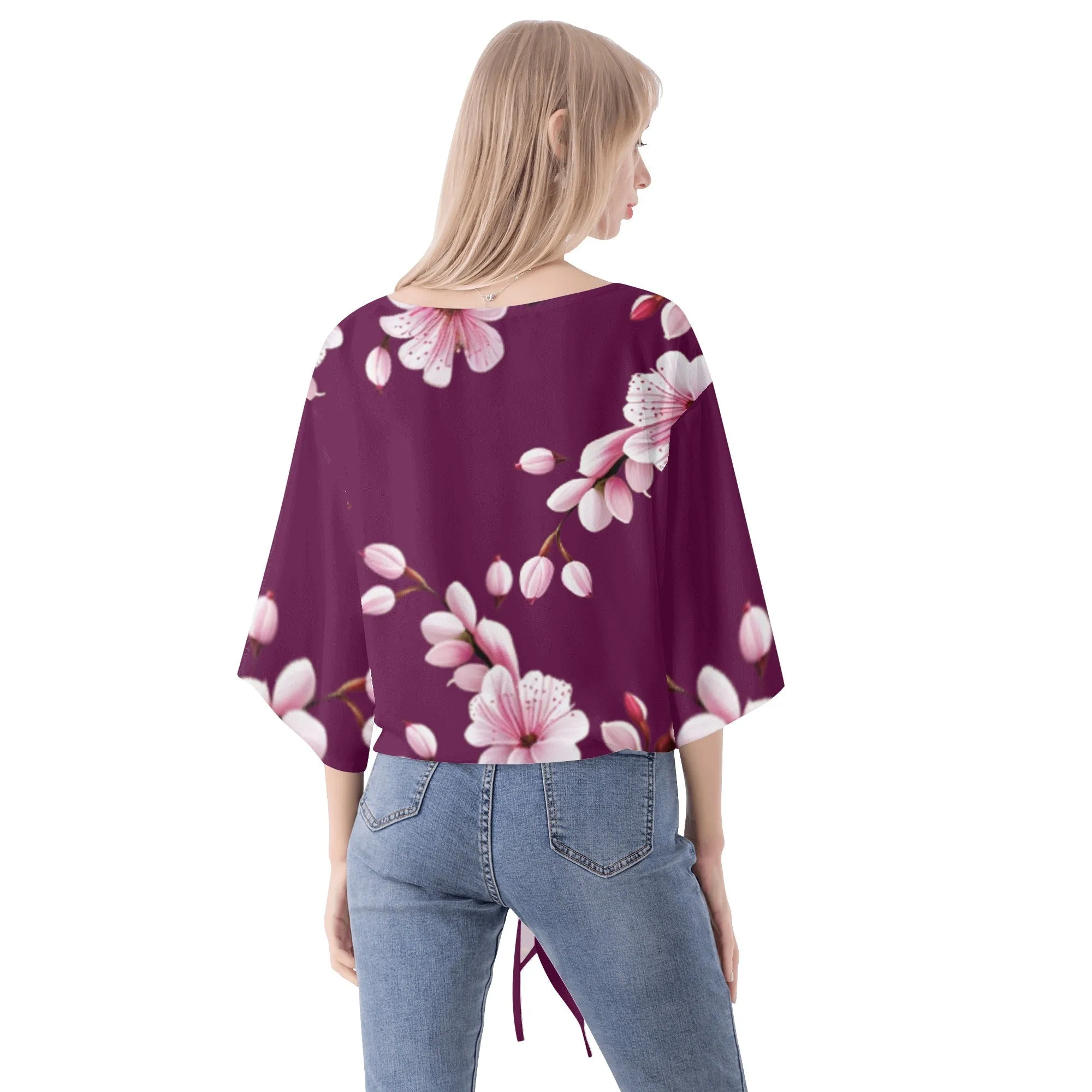 Cherry Blossom Women‘s’ V-neck Streamers Blouse - 4 colors