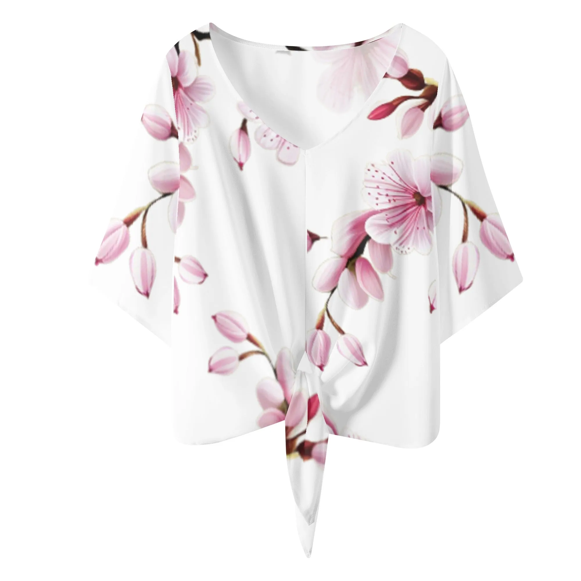 Cherry Blossom Women‘s’ V-neck Streamers Blouse - 4 colors