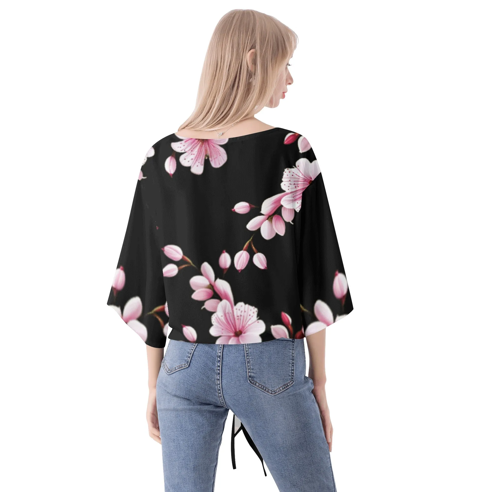 Cherry Blossom Women‘s’ V-neck Streamers Blouse - 4 colors