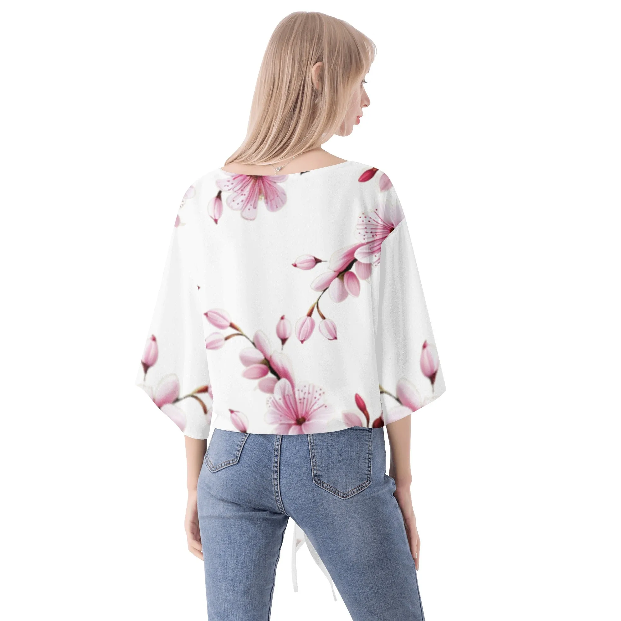 Cherry Blossom Women‘s’ V-neck Streamers Blouse - 4 colors