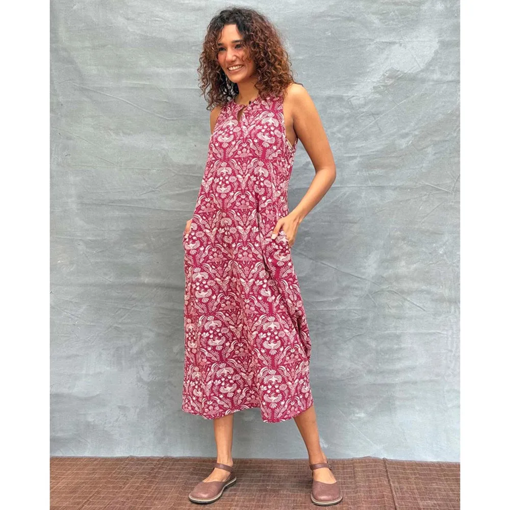 Chidiyaa Soil Feathered Grace printed Cotton Dress