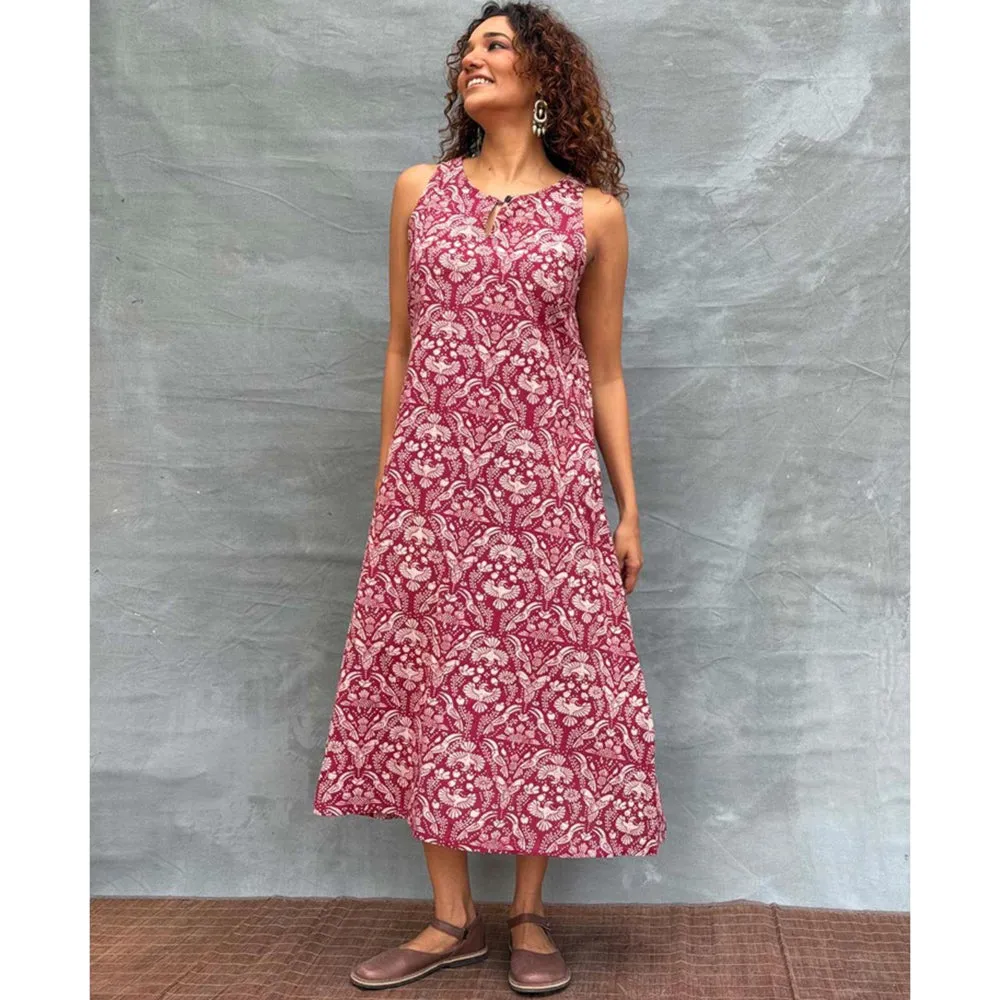 Chidiyaa Soil Feathered Grace printed Cotton Dress