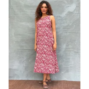 Chidiyaa Soil Feathered Grace printed Cotton Dress