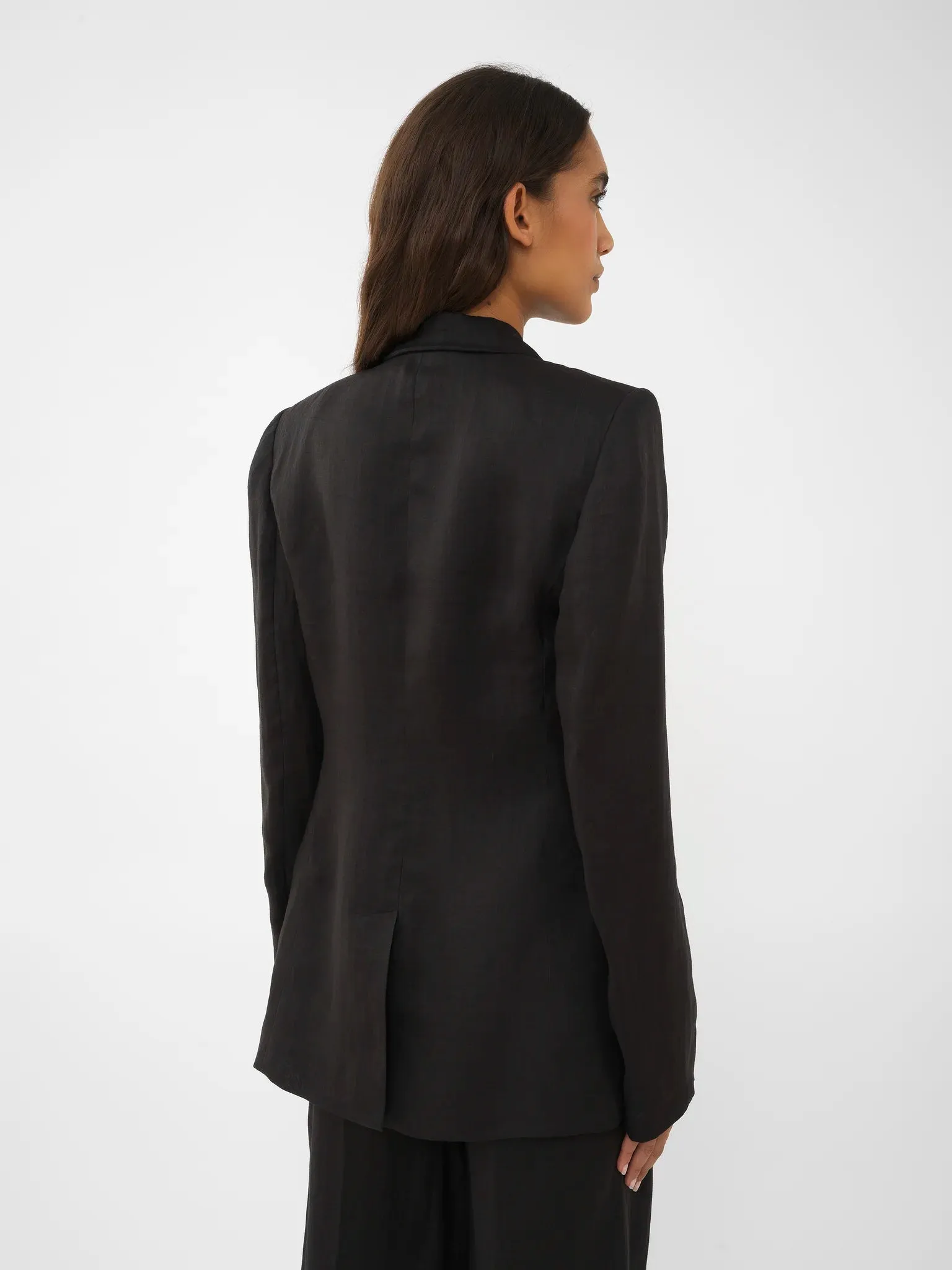 CHLOÉ BUTTONLESS TAILORED BLAZER BLACK