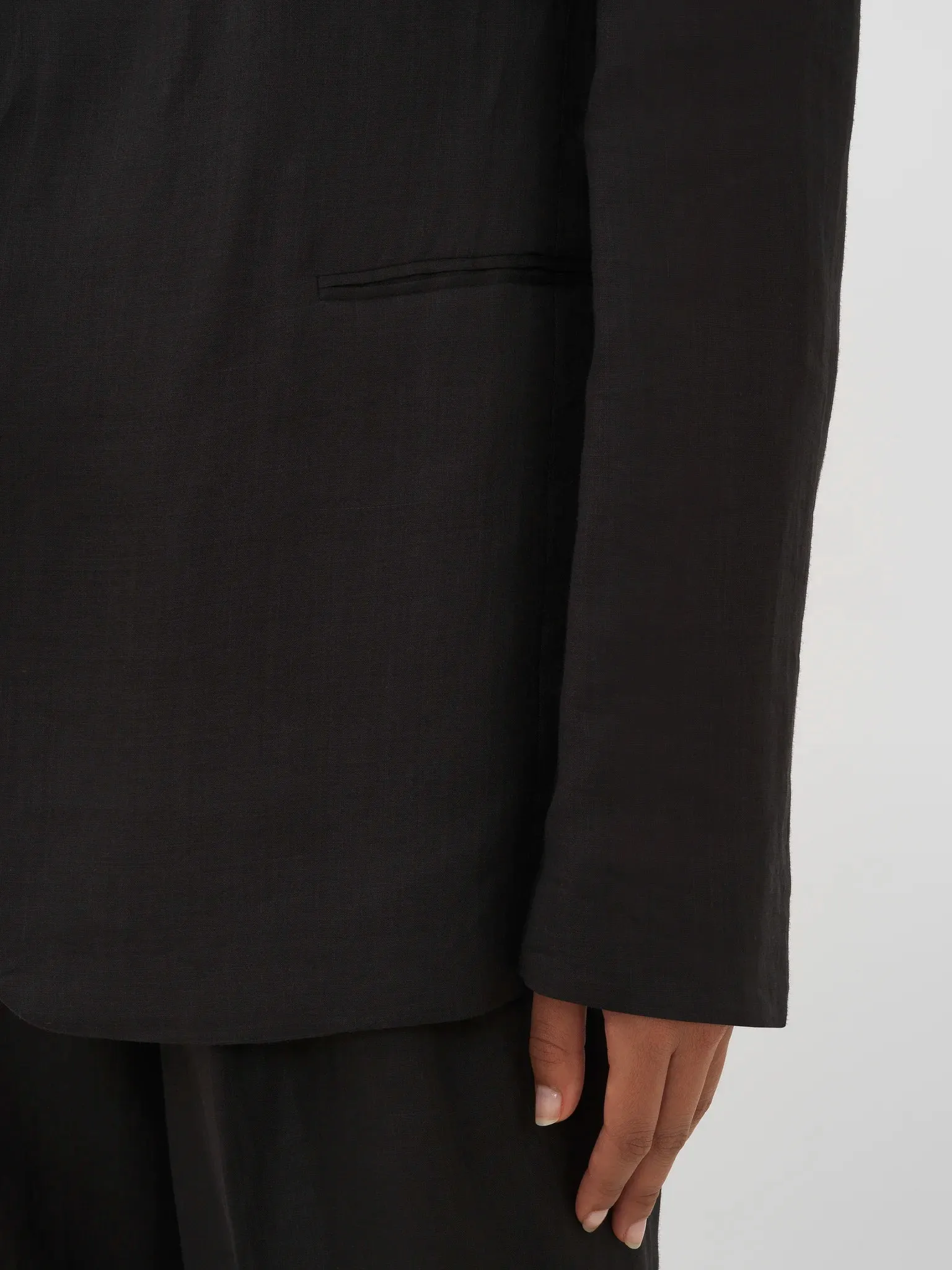 CHLOÉ BUTTONLESS TAILORED BLAZER BLACK