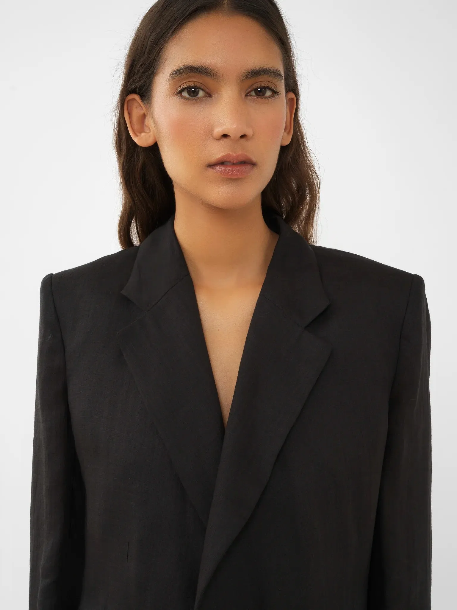 CHLOÉ BUTTONLESS TAILORED BLAZER BLACK