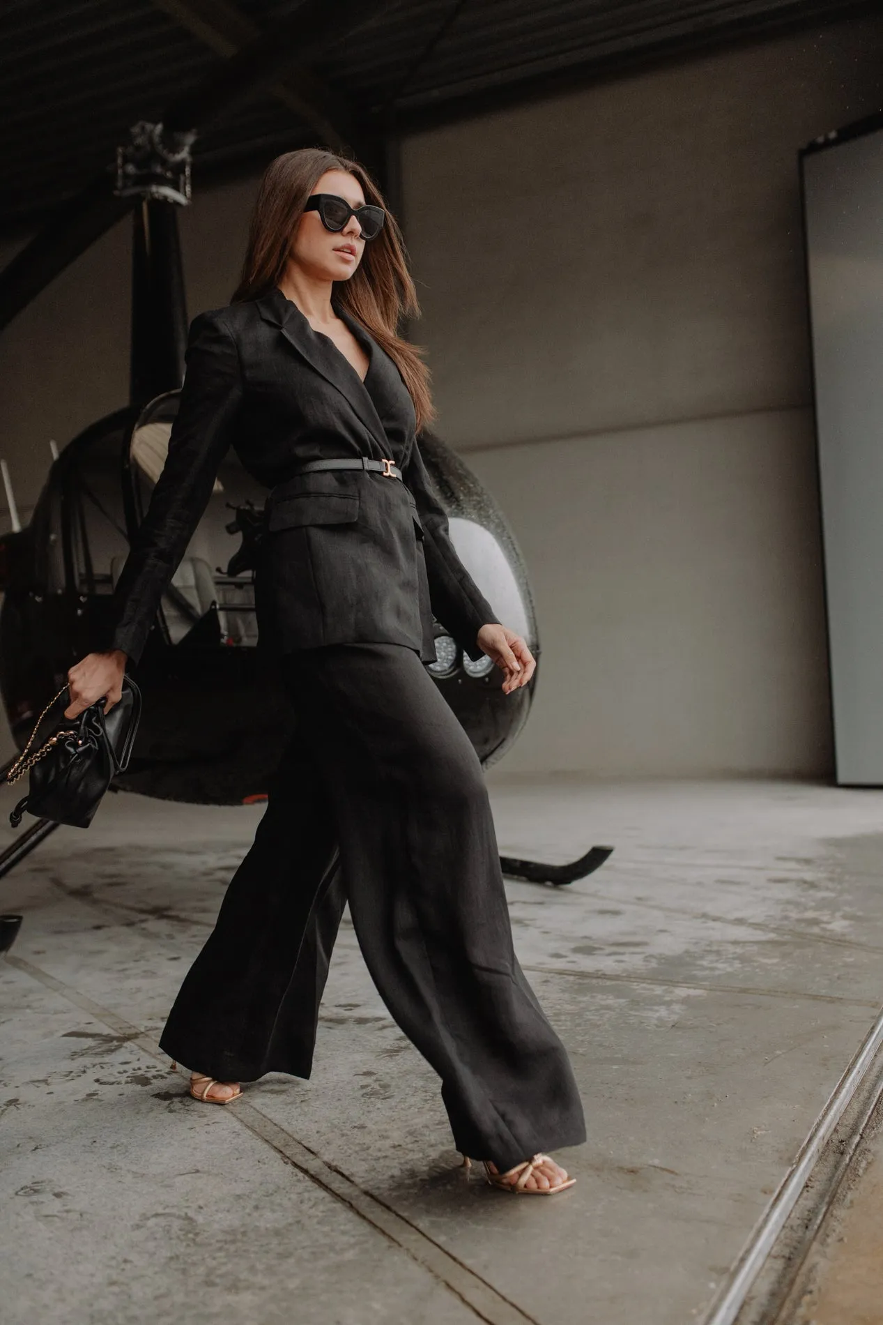 CHLOÉ BUTTONLESS TAILORED BLAZER BLACK