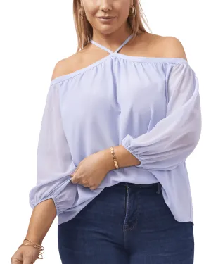 Clara Off The Shoulder Halter Top | SOFT SKY