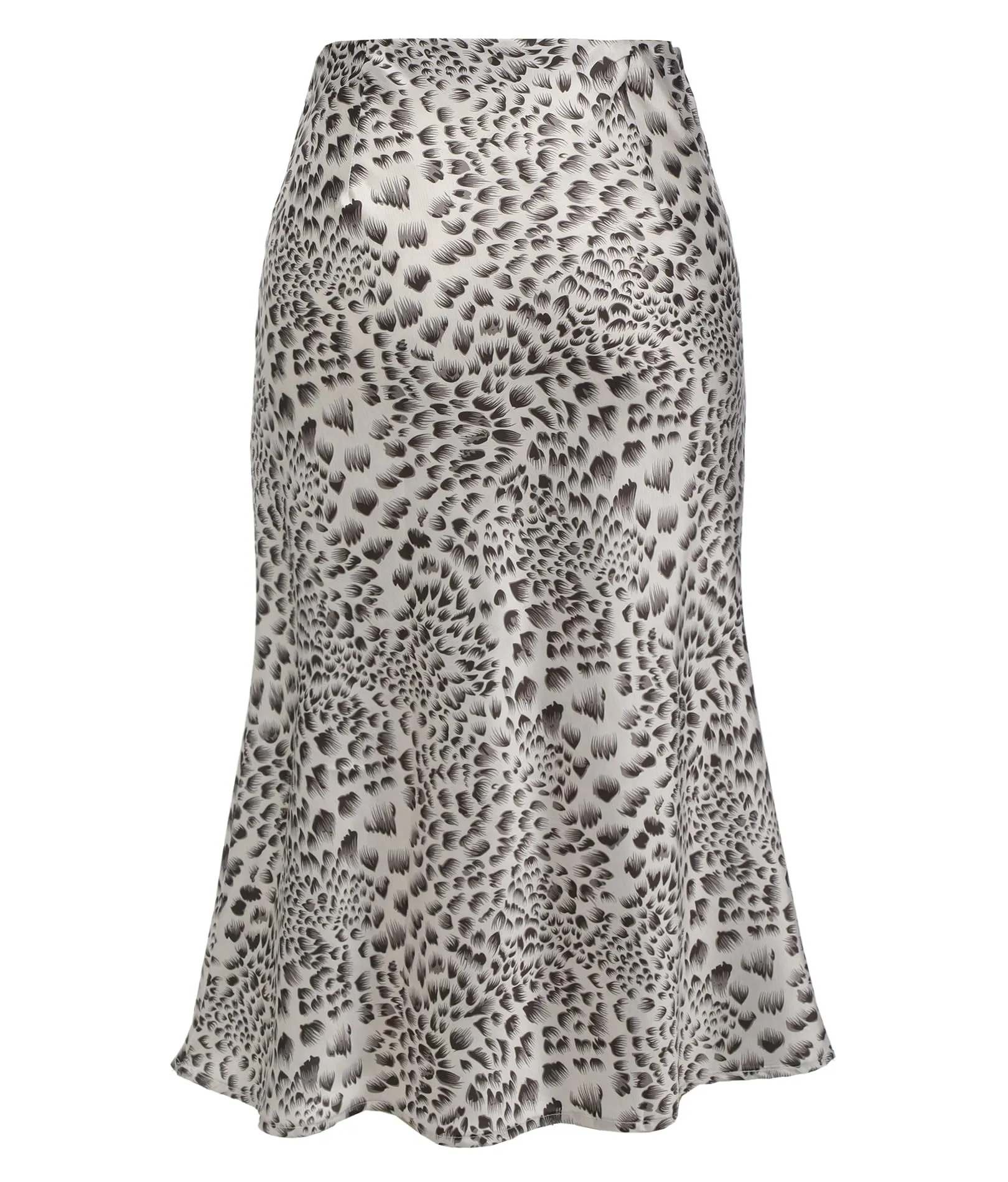 Cnlinkco Casual Satin Skirts for Women Sexy Leopard Bodycon Skirts Evening Midi Length Skirts White S