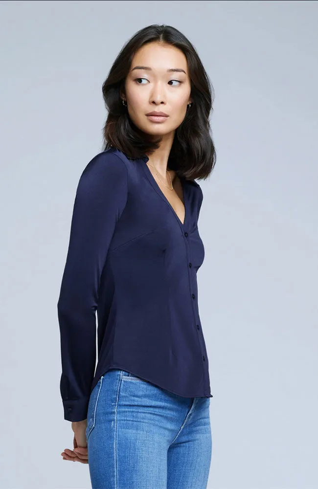 Dallas Long Sleeve Blouse in Midnight