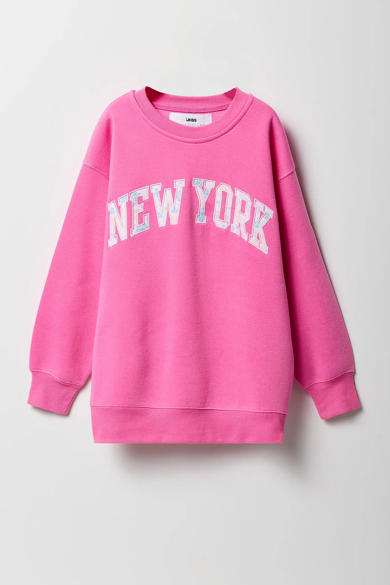 Girls Oversized Graphic Fleece Sweatshirt