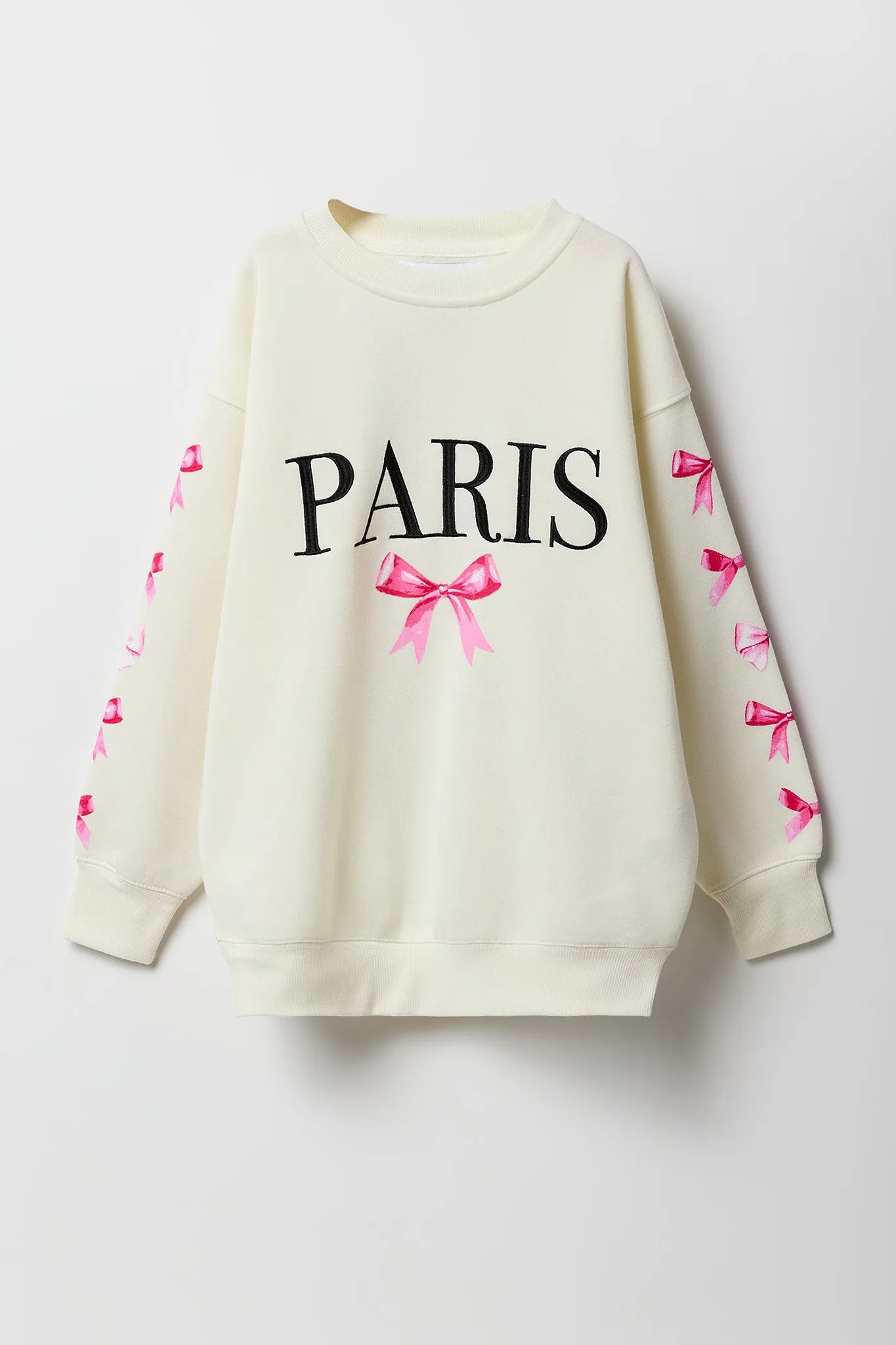 Girls Oversized Graphic Fleece Sweatshirt