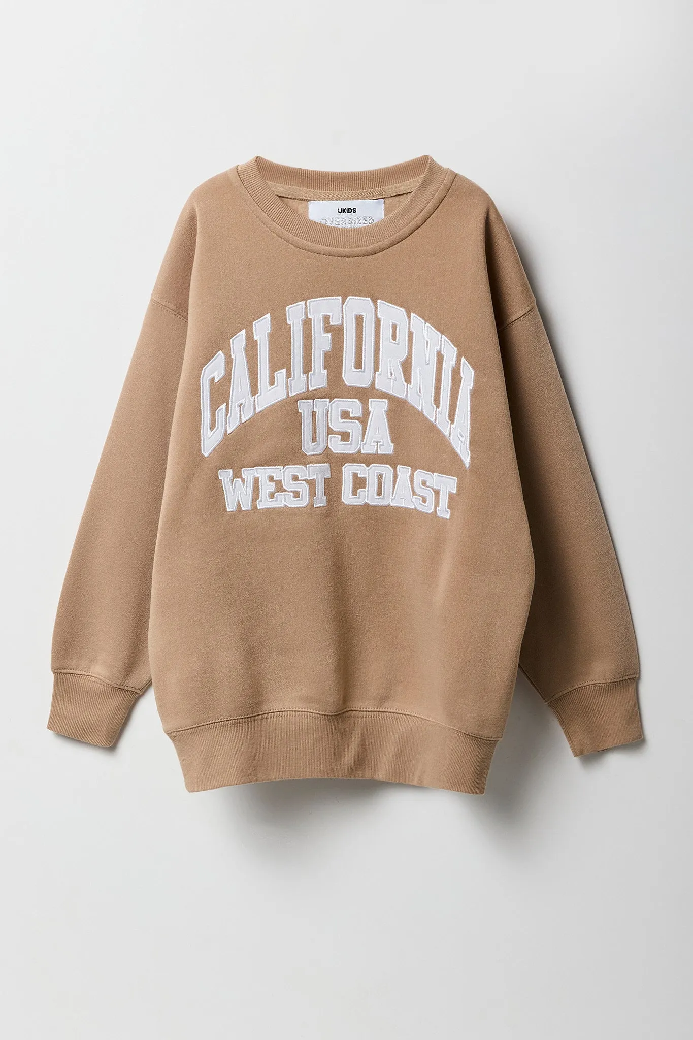 Girls Oversized Graphic Fleece Sweatshirt