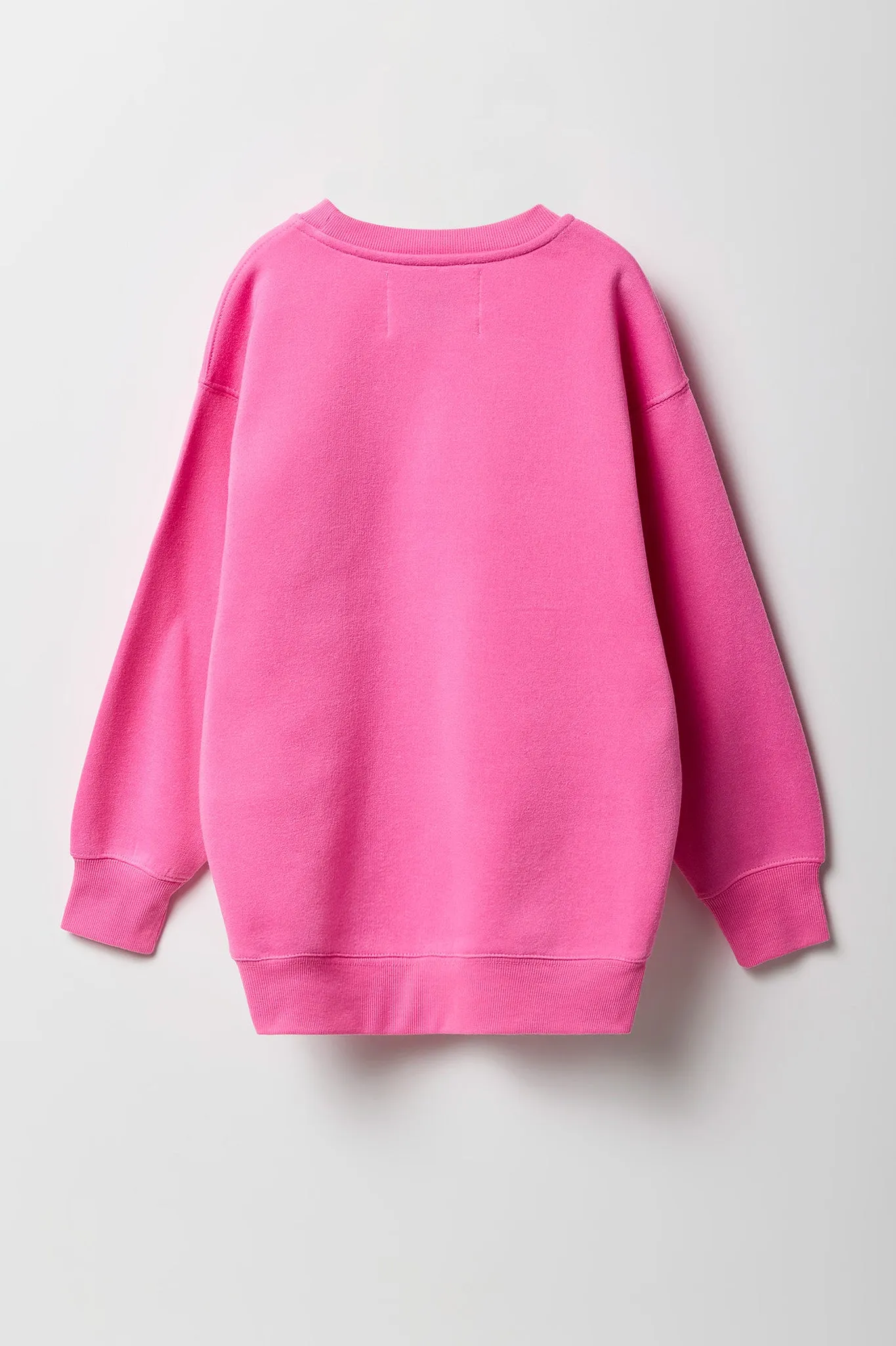 Girls Oversized Graphic Fleece Sweatshirt
