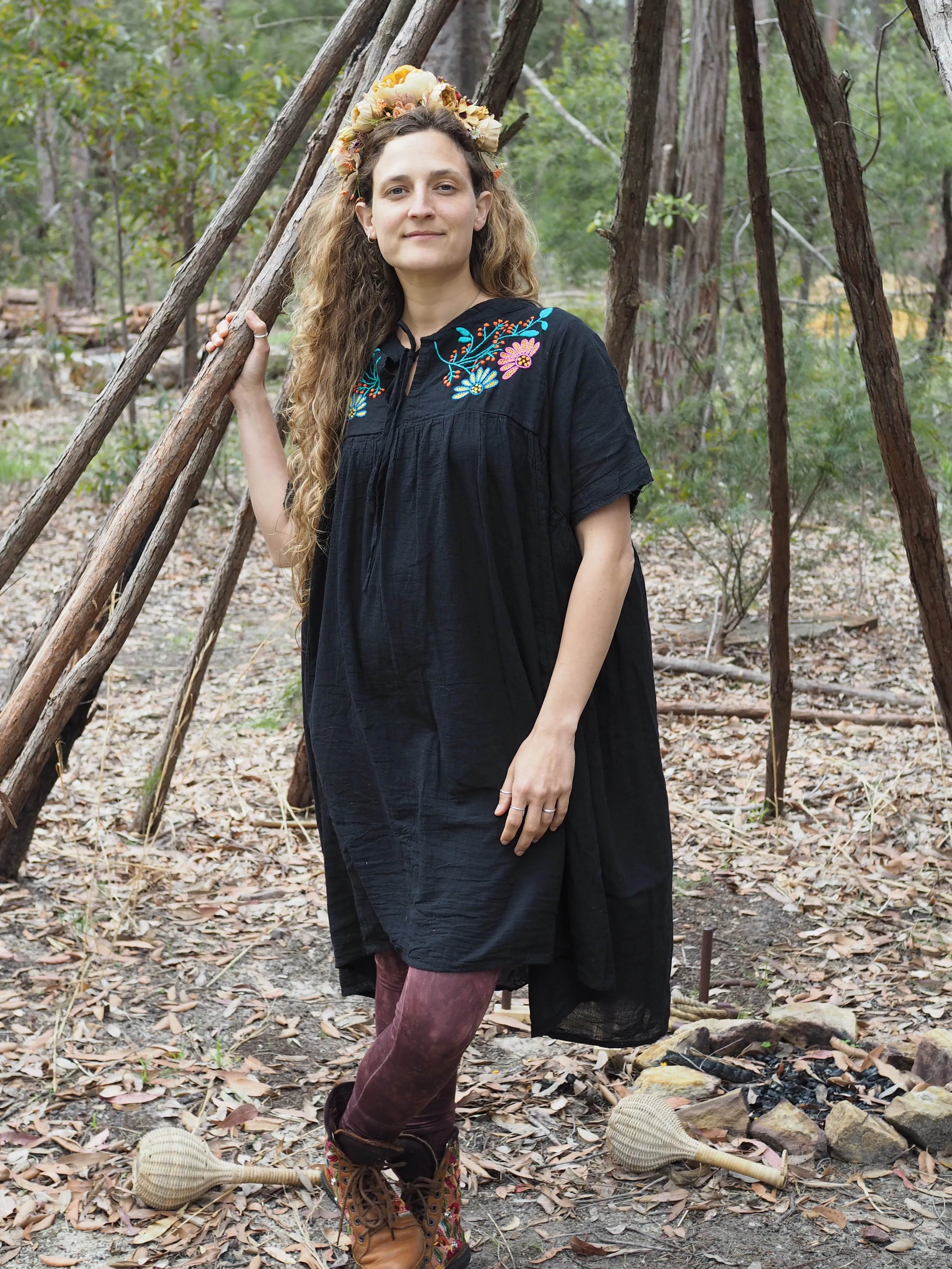 Karuna Dress - Mexican Fiesta Black