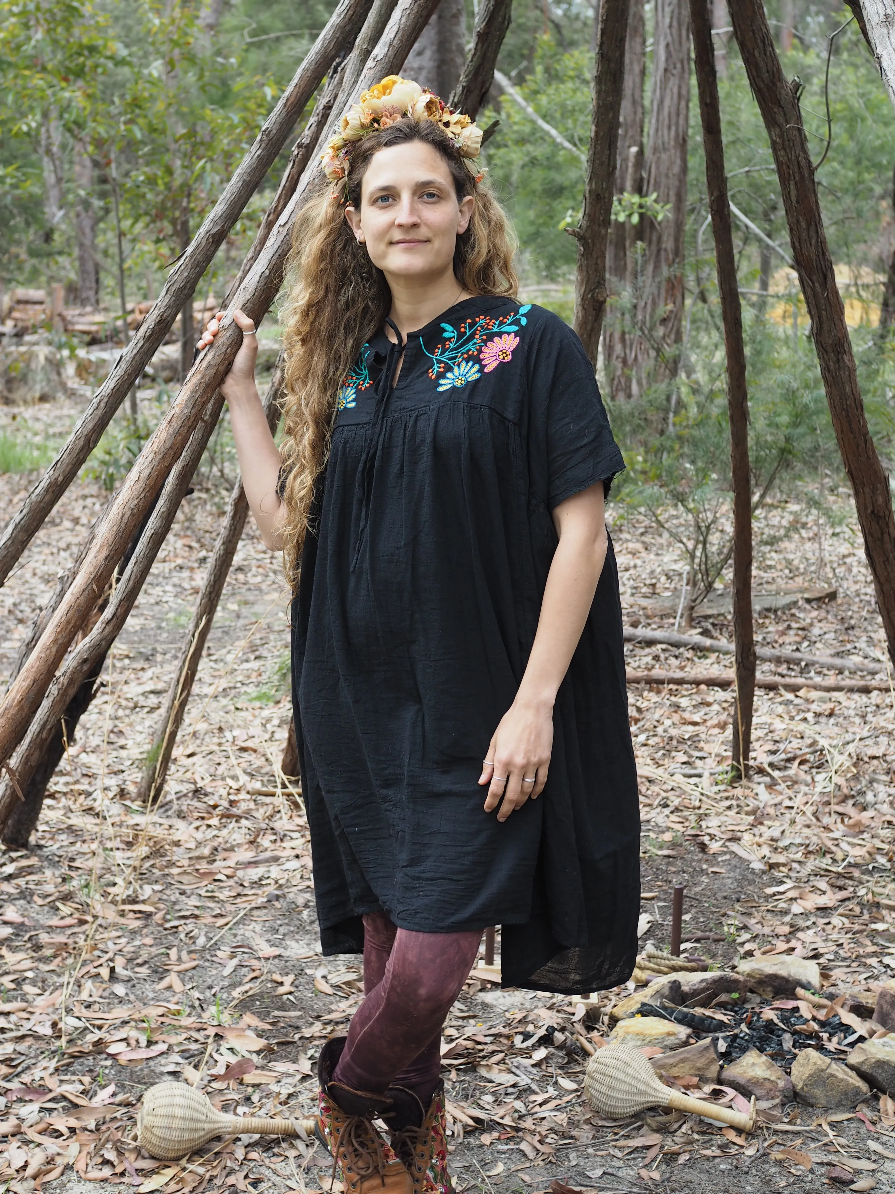 Karuna Dress - Mexican Fiesta Black