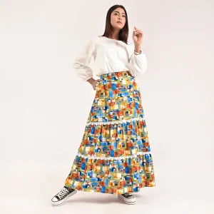 Lace Tiered Maxi Skirt