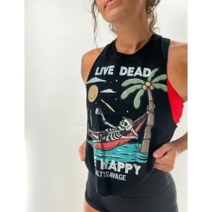 Ladies "Paradise" Flowy Crop Tank