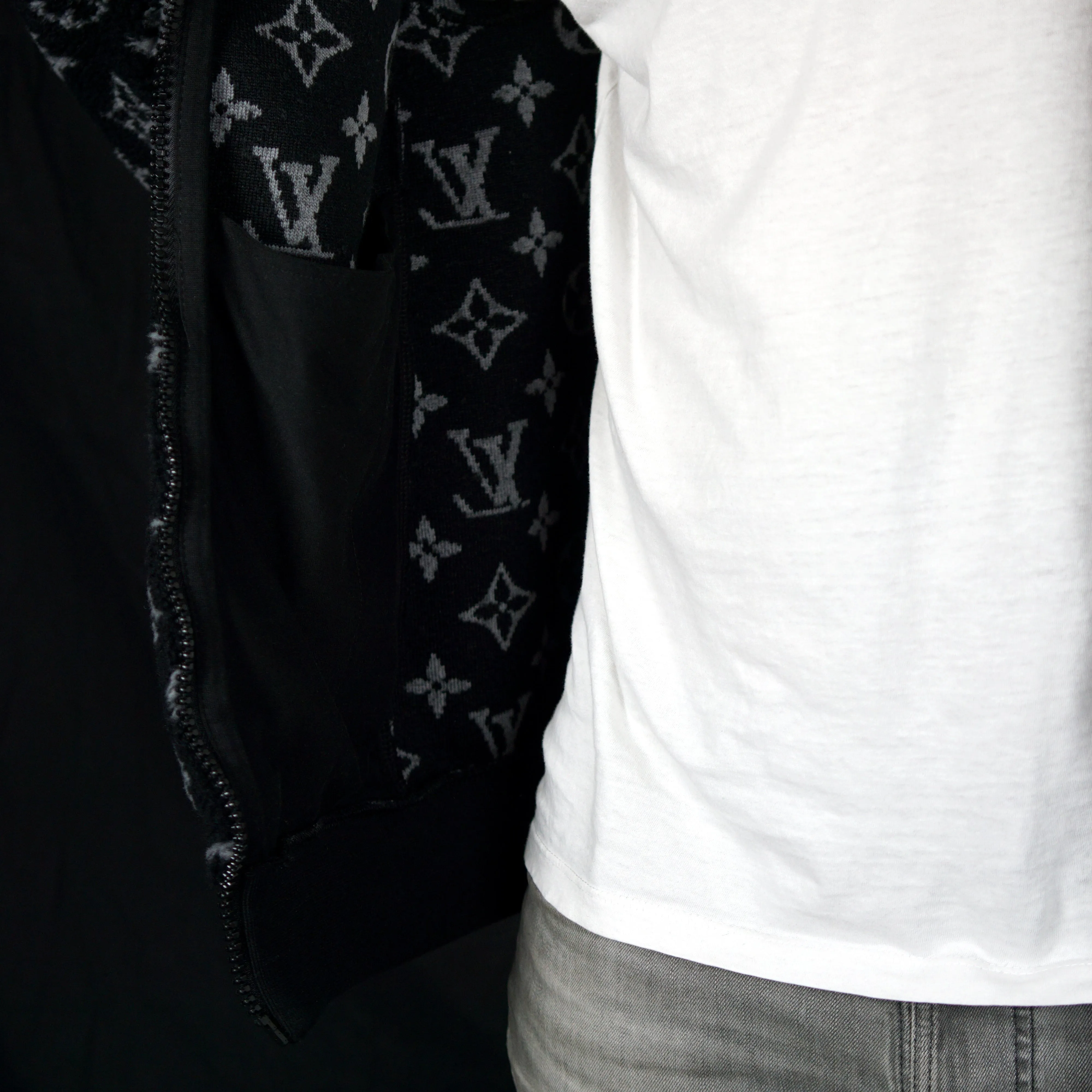 Monogram Jacquard Fleece Zip-Through Jacket