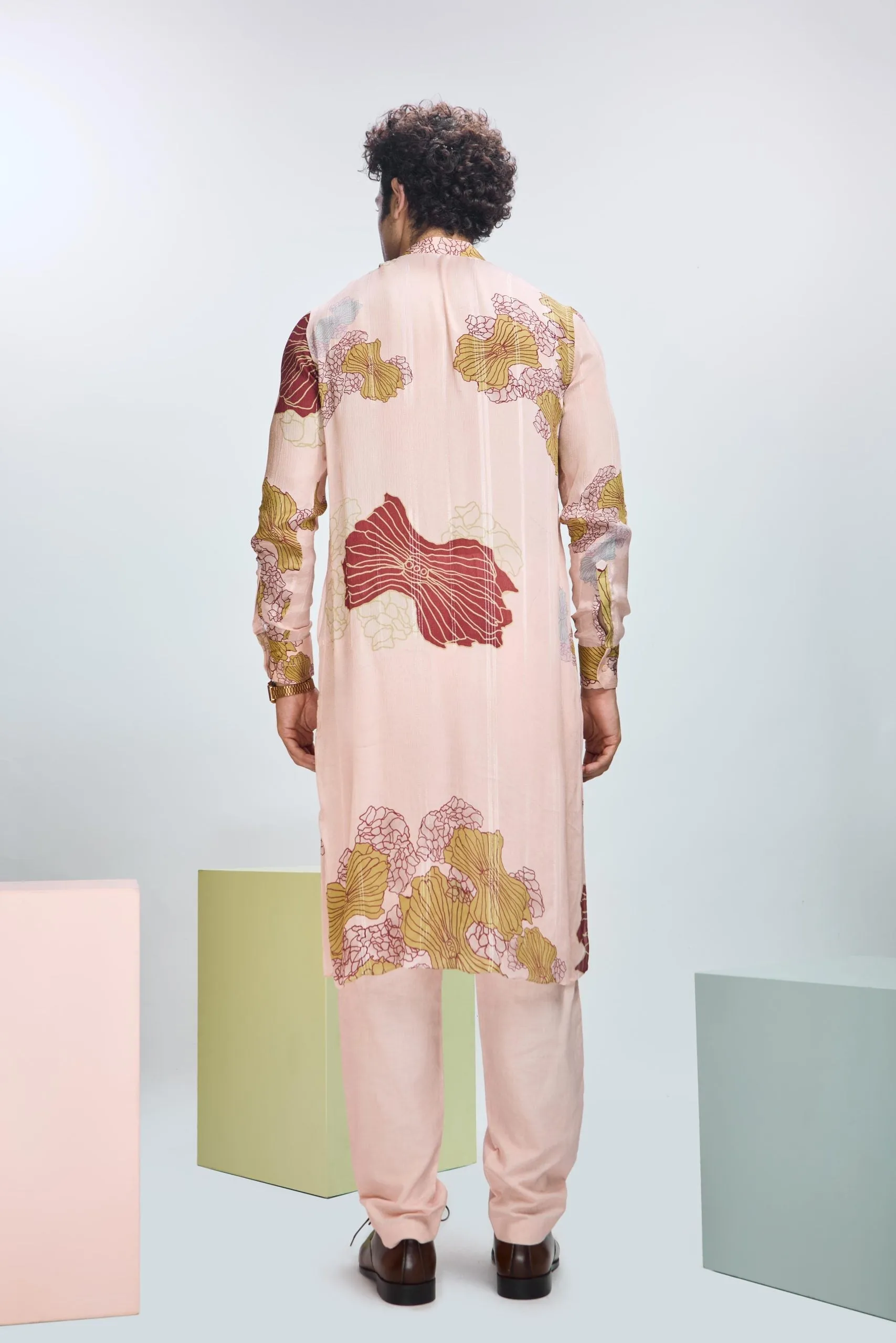 Printed Bundi with Kurta &  Straight Pants