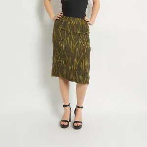 Printed Flowy Midi Skirt - M