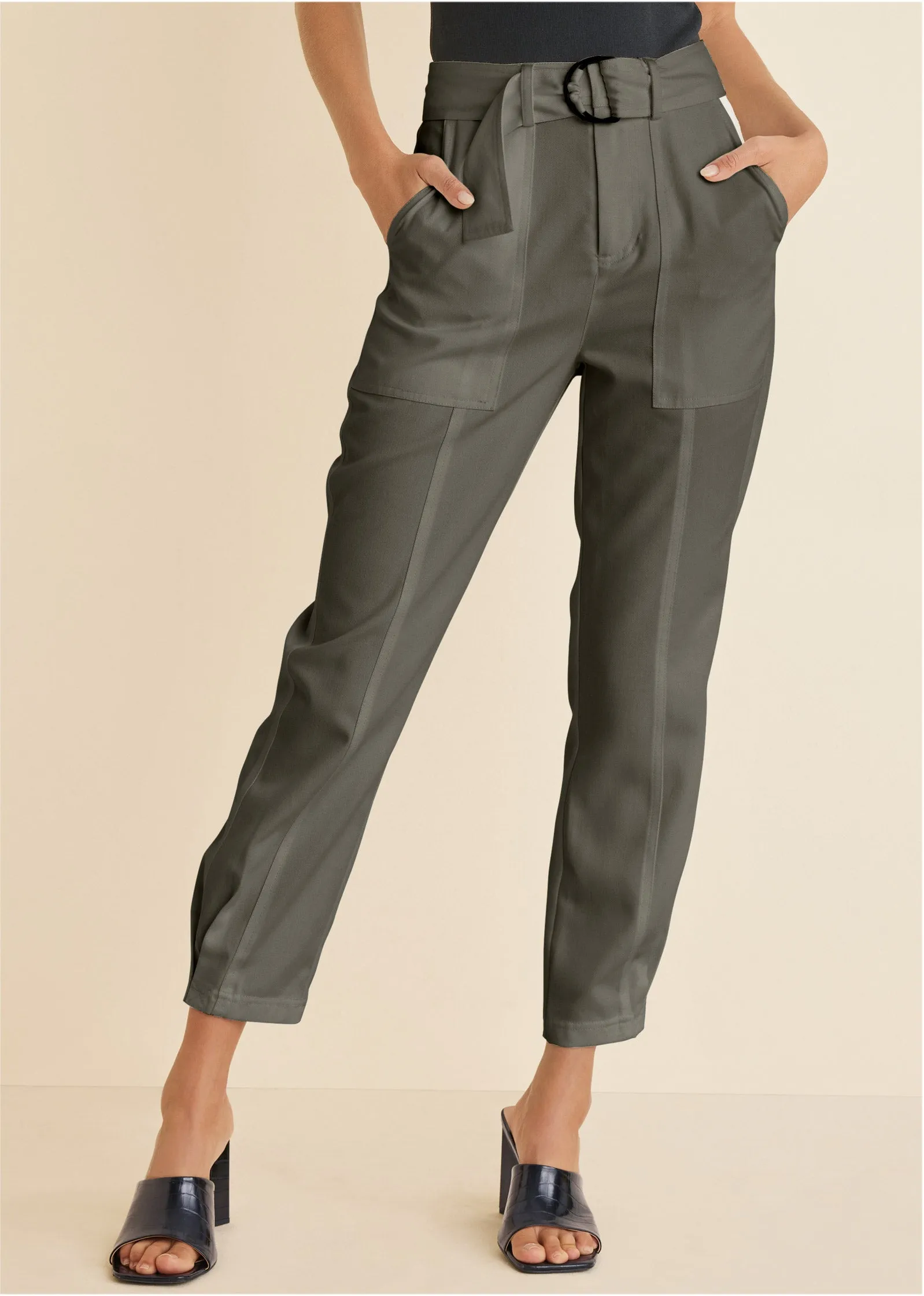 Relaxed Twill Straight Pant - Olive