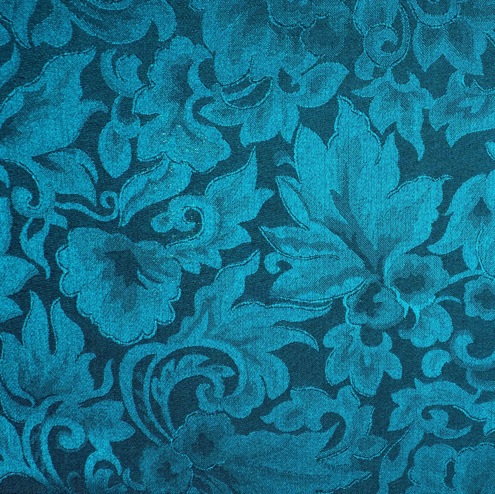 REMNANT Silk Chiaroscuro Jacquard in Deep Teal.  3/4 yard piece #390