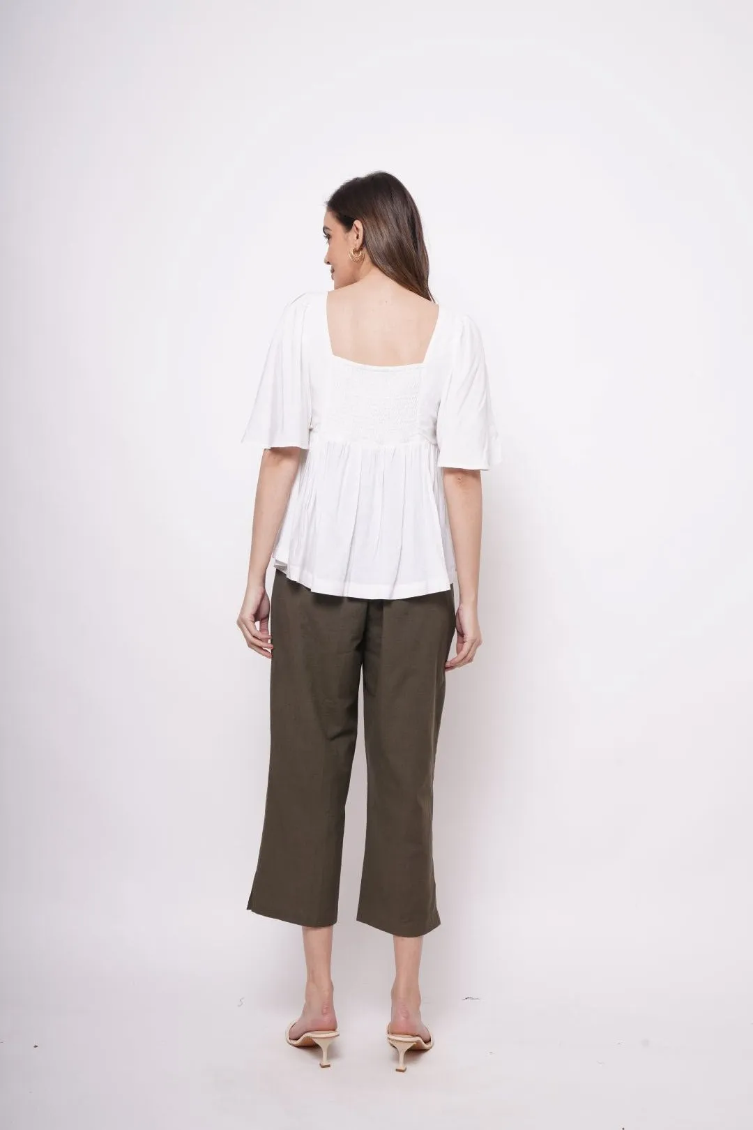 Resort Wear White Print Top