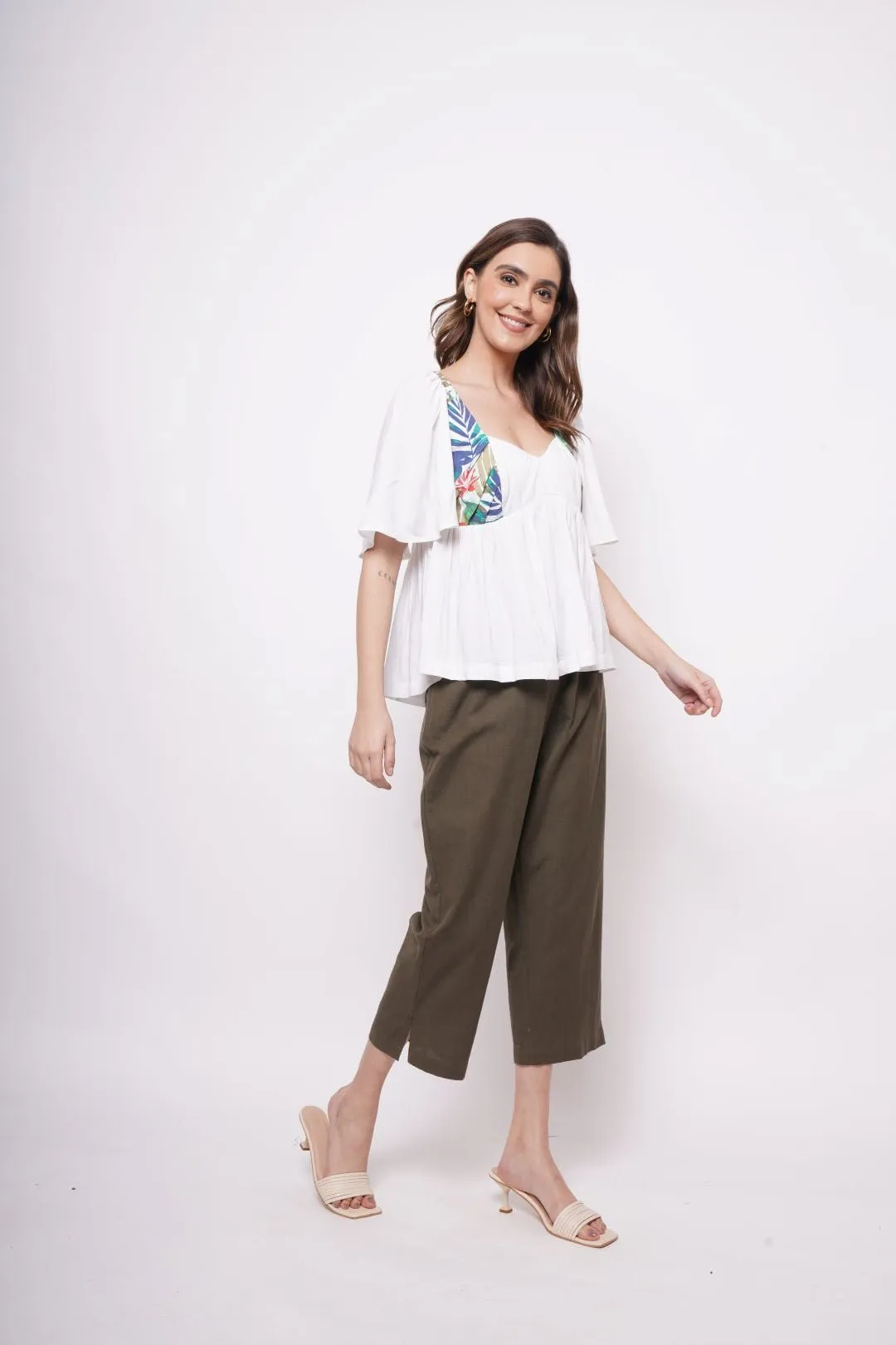 Resort Wear White Print Top
