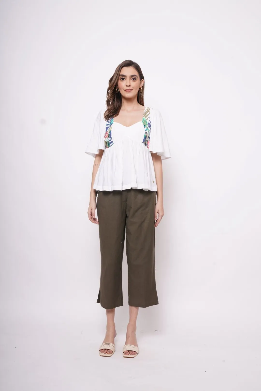 Resort Wear White Print Top