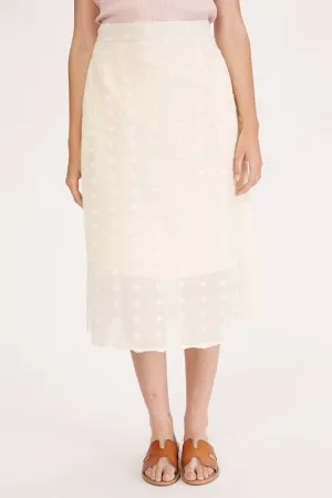 Rubies   Lace | Swiss Dot Champagne | Midi Skirt