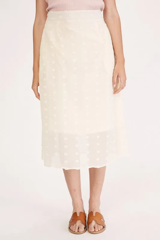 Rubies   Lace | Swiss Dot Champagne | Midi Skirt