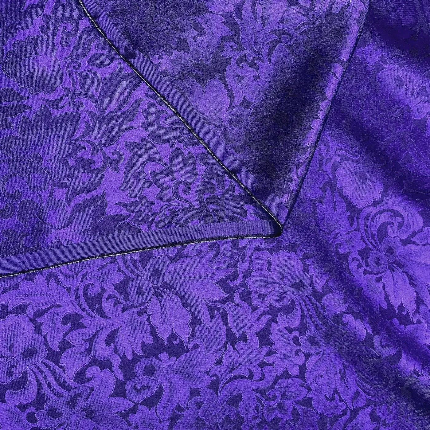 SALE Purple Silk Chiaroscuro Jacquard, Hyacinth/Black, By the Yard. #613