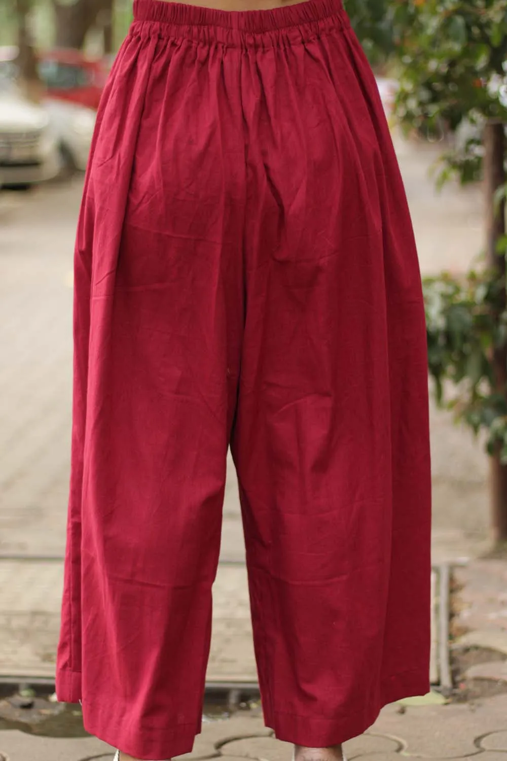 Saumya | Wide Leg Pants | Red
