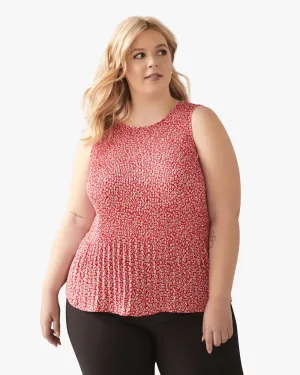 Serena Pleated Sleeveless Top | Red