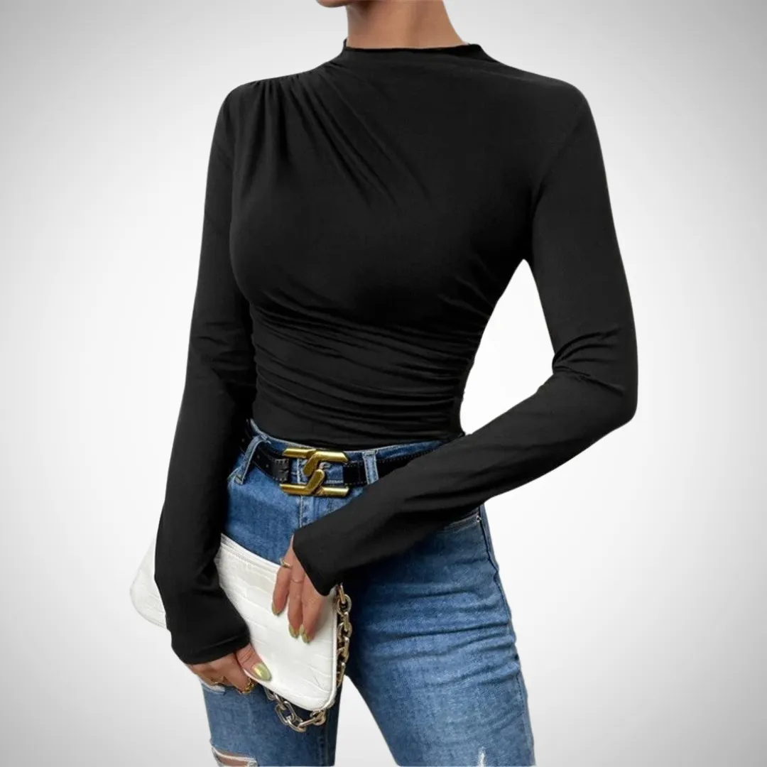 Stella Asymmetric Collar Draped Shirt