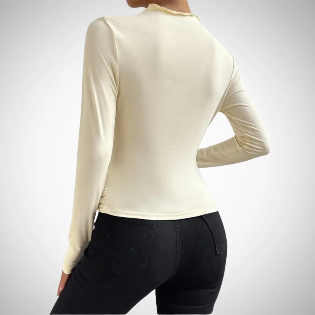 Stella Asymmetric Collar Draped Shirt