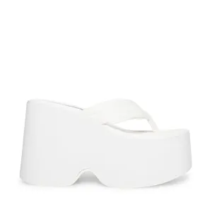 Steve Madden Gwen White Slip On Open Toe Lightweight Platform Heeled Sandals