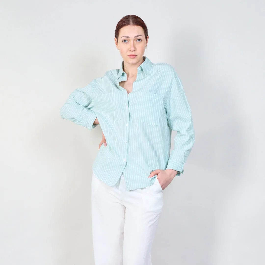 Striped relaxed fit shirt with double pockets wholesale