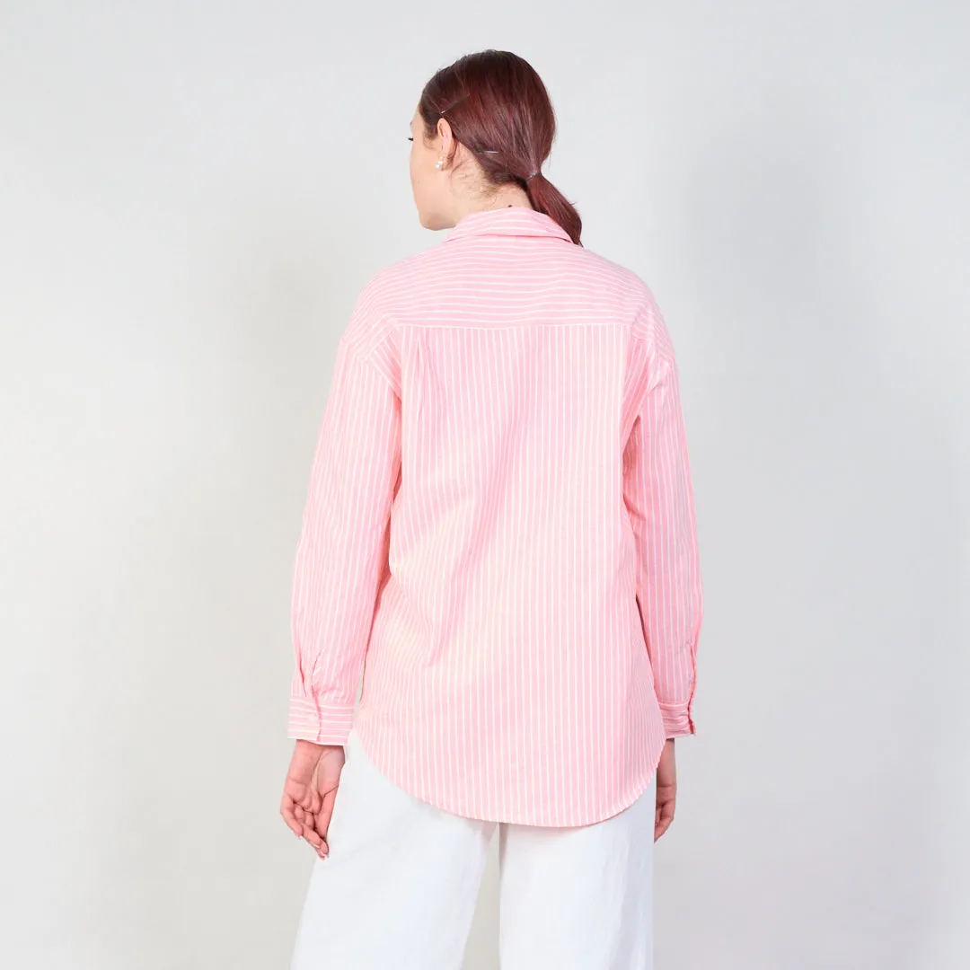 Striped relaxed fit shirt with double pockets wholesale