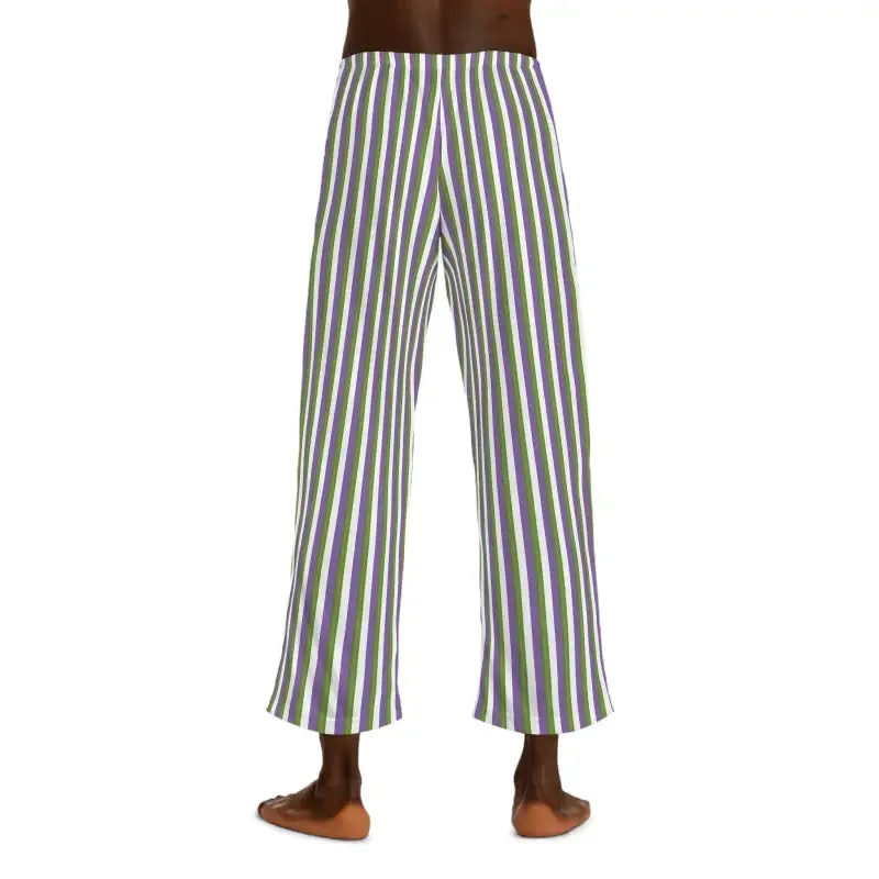 Trendy Purple Stripes Mens Pajama Pants